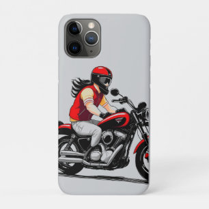 Motorrijder rijdt door een actievolle straat iPhone 11 pro hoesje