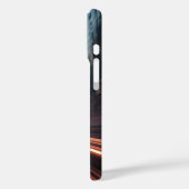 Motorrijder rijdt in futuristische stad met planee Case-Mate iPhone case (Achterkant / Links)