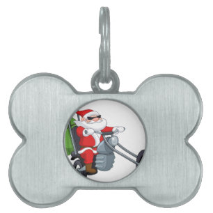 motorrijder santa claus huisdieren naamplaatje