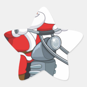 motorrijder santa claus ster sticker