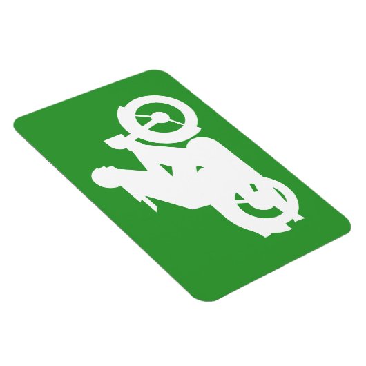 Motorrijder Silhouet Bord Magneet (Rechterzijde)