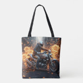 Motorrijder tussen de rozen draagtas (Achterkant)