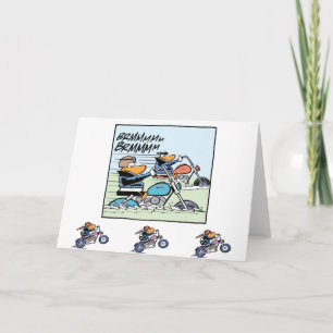 Motorrijders Cartoon Wenskaart Kaart