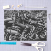 Motorrijders op de weg tissuepapier (Craft)