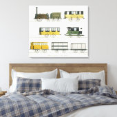 Motorrijtuigen die op de spoorweg worden ingezet, canvas afdruk (Insitu (Slaapkamer))