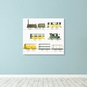 Motorrijtuigen die op de spoorweg worden ingezet, canvas afdruk (Insitu (Houten vloer))