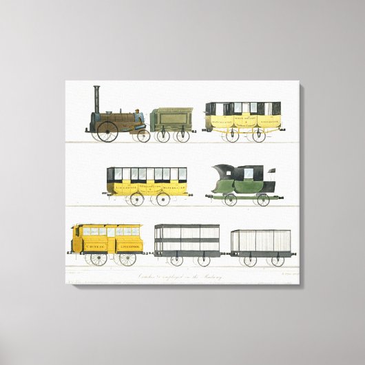 Motorrijtuigen die op de spoorweg worden ingezet, canvas afdruk (Voorkant)