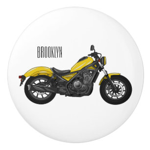 Motorrijwiel, cartoon keramische knop