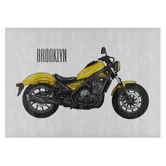 Motorrijwiel, cartoon snijplank (Voorkant)