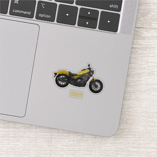 Motorrijwiel, cartoon sticker (Detail)