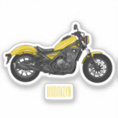 Motorrijwiel, cartoon sticker (Voorkant)