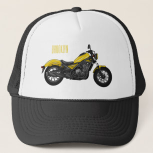 Motorrijwiel, cartoon trucker pet