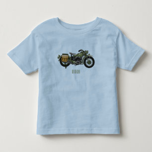 Motorrijwiel cartoon van militaire kruiser kinder shirts