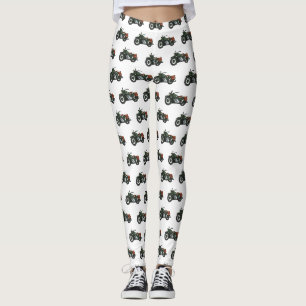 Motorrijwiel cartoon van militaire kruiser leggings