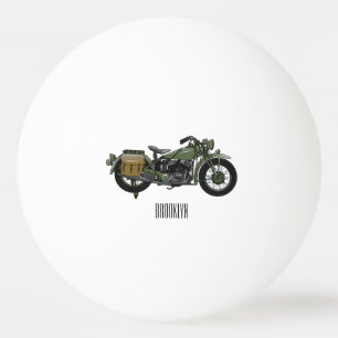 Motorrijwiel cartoon van militaire kruiser pingpongballen