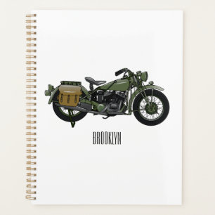Motorrijwiel cartoon van militaire kruiser planner
