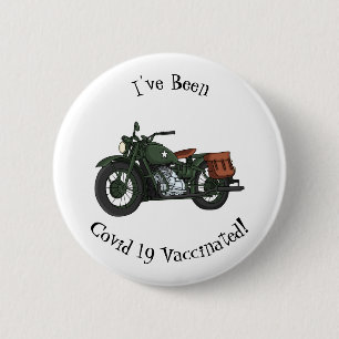 Motorrijwiel cartoon van militaire kruiser ronde button 5,7 cm