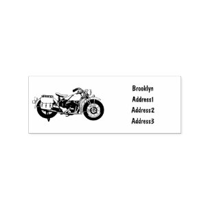 Motorrijwiel cartoon van militaire kruiser rubberstempel