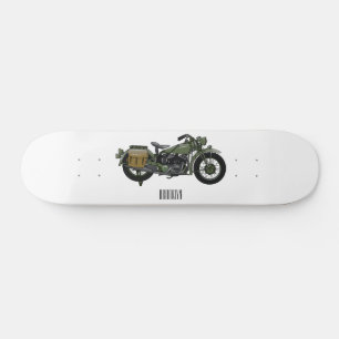 Motorrijwiel cartoon van militaire kruiser skateboard