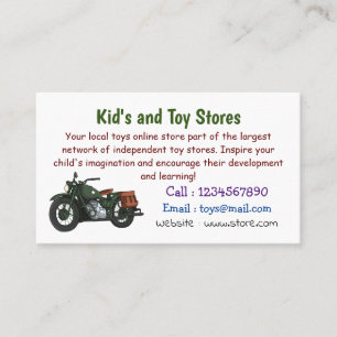 Motorrijwiel cartoon van militaire kruiser visitekaartje