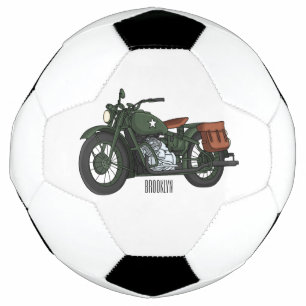 Motorrijwiel cartoon van militaire kruiser voetbal