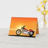 Motorrijwiel in de zonsondergang. kaart (Gele Bloem)