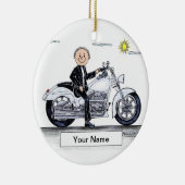 Motorrijwiel - Mannelijk Keramisch Ornament (Rechts)