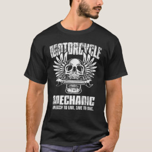 Motorrijwiel Mechanische schedel Moersleutel T-shirt