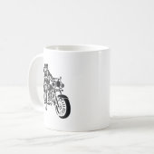 Motorrijwiel met skelet koffiemok (Voorkant links)