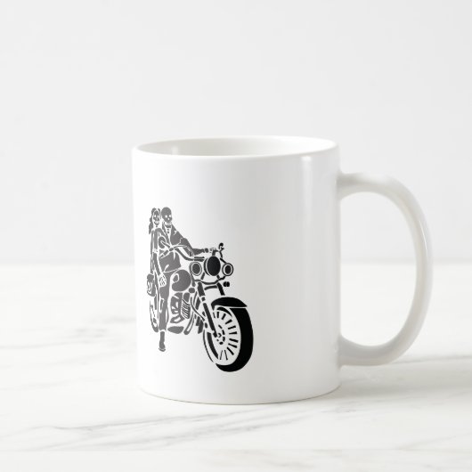 Motorrijwiel met skelet koffiemok (Rechts)