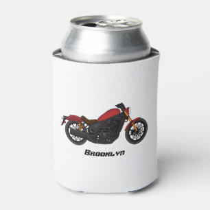 Motorrijwiel met wolkruisstijl blikjeskoeler
