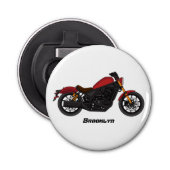 Motorrijwiel met wolkruisstijl button flesopener (Voorkant)