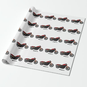 Motorrijwiel met wolkruisstijl cadeaupapier