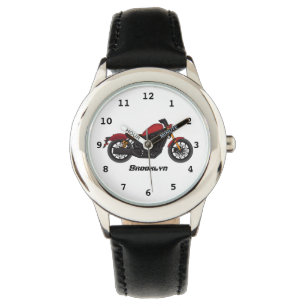 Motorrijwiel met wolkruisstijl horloge