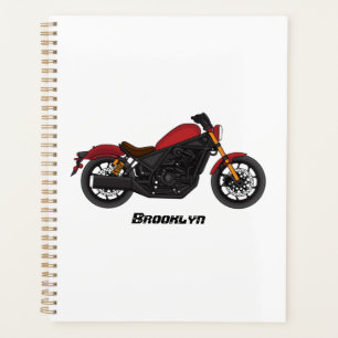 Motorrijwiel met wolkruisstijl planner