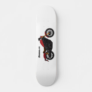 Motorrijwiel met wolkruisstijl skateboard