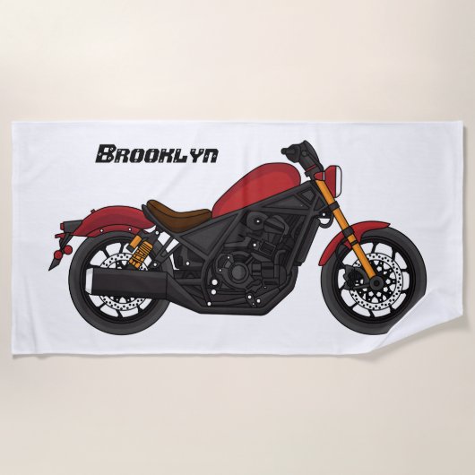 Motorrijwiel met wolkruisstijl strandlaken (Voorkant)
