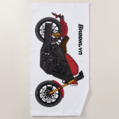Motorrijwiel met wolkruisstijl strandlaken (Voorkant)