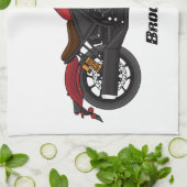 Motorrijwiel met wolkruisstijl theedoek (Gevouwen)