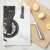 Motorrijwiel met wolkruisstijl theedoek (Quarter Fold)