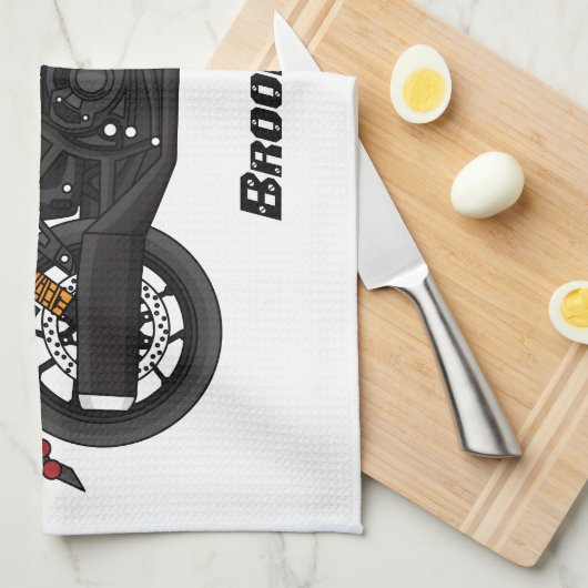 Motorrijwiel met wolkruisstijl theedoek (Quarter Fold)