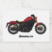 Motorrijwiel met wolkruisstijl voedselcontainer etiket (Enkel label)