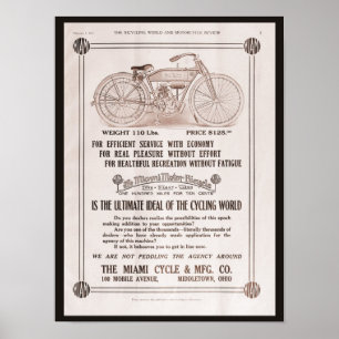 Motorrijwiel Miami 1915 en Poster