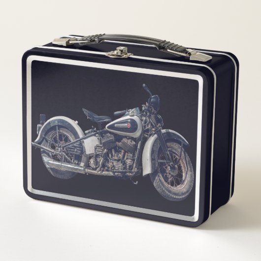 Motorrijwiel - Zwarte lunchbox (Voorkant)