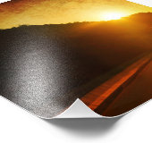 Motorrijwielen bij zonsondergang foto afdruk (Hoek)