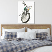 Motorrijwielen in inkt I Canvas Afdruk (Insitu (Slaapkamer))