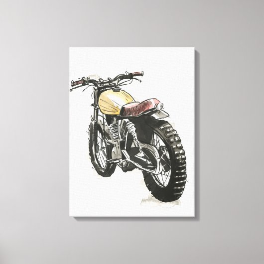 Motorrijwielen in inkt III Canvas Afdruk (Voorkant)