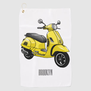 Motorrijwielillustratie cartoon golfhanddoek
