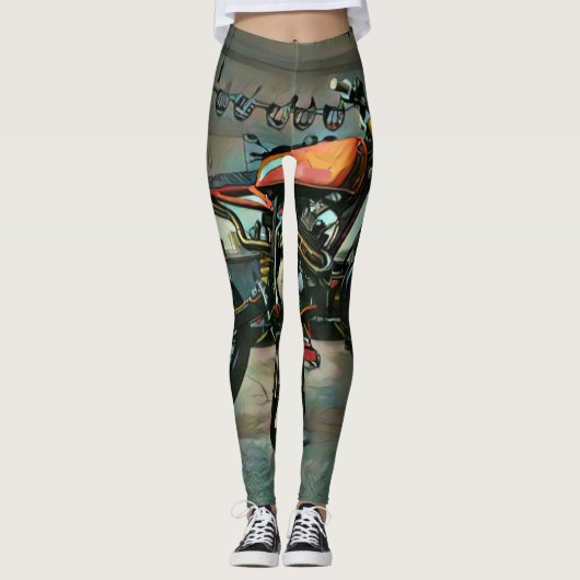  motorrijwielkunst leggings (Voorkant)