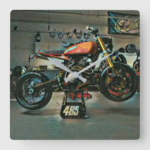  motorrijwielkunst vierkante klok